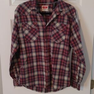 Wrangler Men's Medium Long Sleeve Flannel Button Down Like New